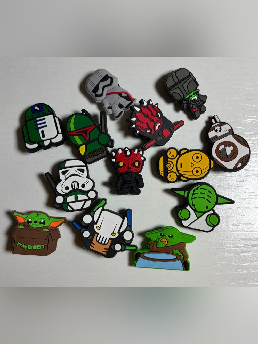 🆕 Star Wars Assorted Character Shoe Charms - Green, Red, Yellow, White, Black
